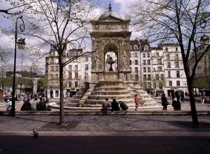 Brunnen der Unschuldigen in Paris. von Jean and Lescot Pierre Goujon