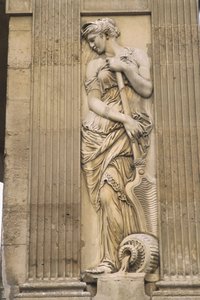 Frankreich, Paris, Les Halles, Fontaine des Innocents, Steinschnitzerei, Statue einer Frau