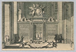 Geländer für Kapellen, aus "Clostures de Chapelles" von Jean le Pautre