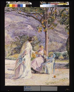 Unter dem Orangenbaum oder die Terrasse bei Les Pâquerettes von Jean van den Eeckhoudt