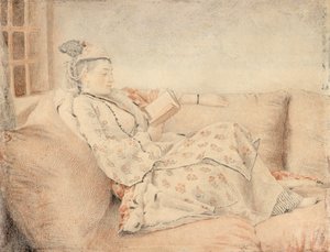 Dame in türkischer Kleidung, lesend