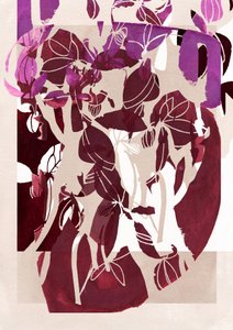 Abstrakte Magenta-Blumen