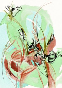 Flüssige florale Grüntöne