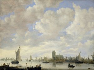 Blick auf die Merwede bei Dordrecht von Jeronimus van Diest