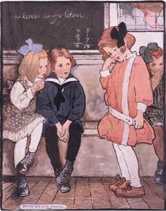 Sie kam von der Plattform herunter und unterdrückte tapfer ihre Tränen von Jessie Willcox Smith