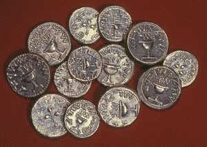 Ein Hort von Schekel, herodianisches Jerusalem, ca. 66-70 n. Chr.