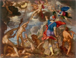 Die Schlacht zwischen den Göttern und den Riesen von Joachim Anthonisz Wtewael