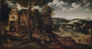 Landschaft mit der Flucht nach Ägypten, um 1524