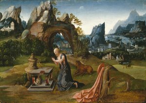 St. Hieronymus betend in einer Landschaft, 1525-50