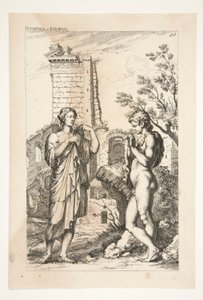 Diane de Gabies und ein Faun, aus Sculpturae Veteris Admirata von Joachim von Sandrart