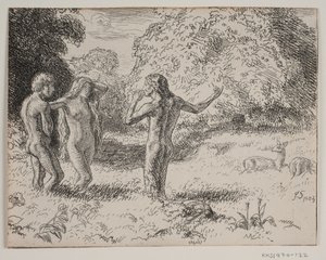 Adam und Eva werden von der Schlange versucht von Joakim Frederik Skovgaard