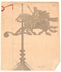Odin auf Sleipnir. Wetterfahne an der Vallekilde Hochschule