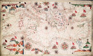 Karte des Mittelmeers, ca. 1640