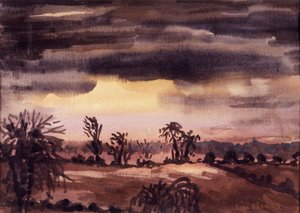 Felder in einer Winterdämmerung von Joan Thewsey