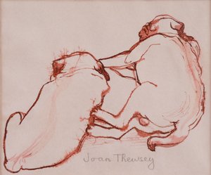 Zwei Mopswelpen, die Brüder, 2005 von Joan Thewsey