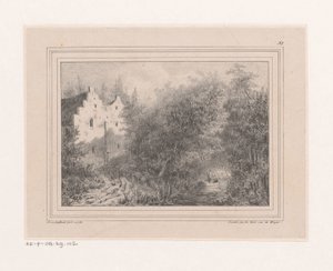 Graben und zwei Häuser