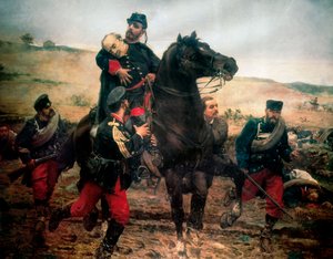Der Tod des Marquis del Duero (Dritter Carlistenkrieg). Gemälde von Joaquin Agrasot Y Juan (1836-1919) von Joaquin Agrasot y Juan