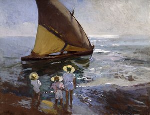 Am Strand, Valencia, 1907 von Joaquín Sorolla