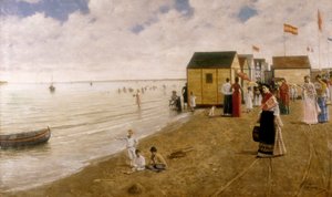 Der Strand von Sanlucar de Barrameda (La playa de Sanlucar de Barrameda) Gemälde von Joaquin Turina Arenal (1847-1903) Private Sammlung.