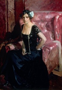 Clotilde in einem Abendkleid