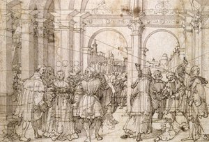Die Geschichte von Lucretia. Jörg Breu der Ältere (ca. 1475-1537) deutscher Maler