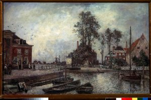 Kanal-Ufer. Gemälde von Johan Barthold Jongkind (1819-1891) von Johan Barthold Jongkind