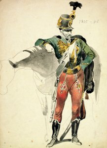 Ein Husar des 9. Regiments, Leichte Kavallerieuniform, 1835-48