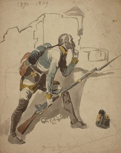 Ein privater Infanterist der Linie (möglicherweise 27. Regiment, Hessen-Kassel), 1790-1809 von Johan Baptiste Heinefetter