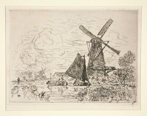Mühlen in Holland von Johan Barthold Jongkind