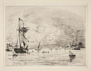 Ausfahrt aus dem Hafen von Honfleur von Johan Barthold Jongkind