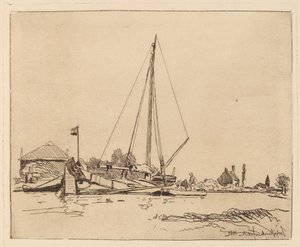 Das vertäute Boot (La Barque amarrée) von Johan Barthold Jongkind