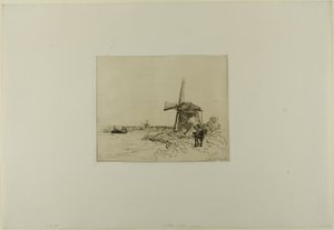 Der Treidelpfad, aus Cahier de six eaux-fortes, vues de Hollande von Johan Barthold Jongkind