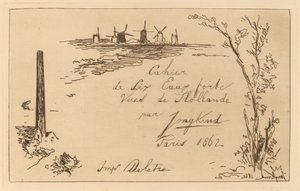 Titelseite (Titre du cahier de six eaux-fortes) von Johan Barthold Jongkind