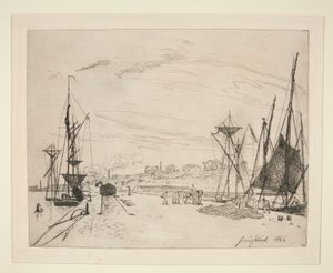 Blick auf den Hafen von der Eisenbahn in Honfleur von Johan Barthold Jongkind