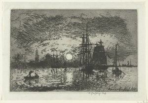 Sonnenuntergang am Hafen von Antwerpen