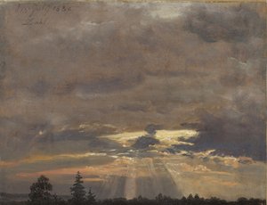 Wolkenstudie mit Sonnenstrahlen von Johan Christian Dahl