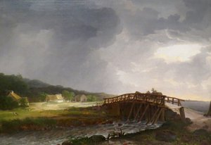 Die Brücke über den Tryggevælde-Fluss mit Blick auf Køge, Seeland von Johan Christian Dahl