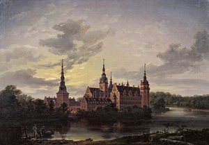 Schloss Frederiksborg bei Mondlicht, 1817 von Johan Christian Dahl