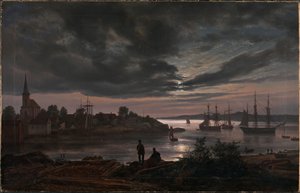 Larvik bei Mondlicht von Johan Christian Dahl