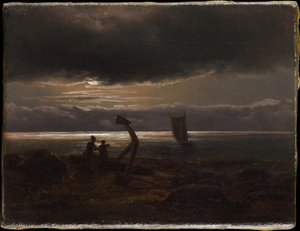 Mutter und Kind am Meer von Johan Christian Dahl