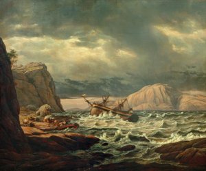 Schiffbruch an der norwegischen Küste