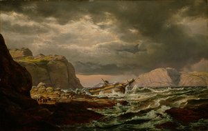 Schiffswrack an der norwegischen Küste