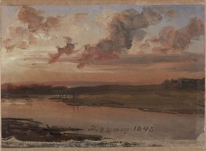 Die Elbe am Abend von Johan Christian Dahl