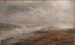 Die Elbe an einem nebligen Morgen von Johan Christian Dahl
