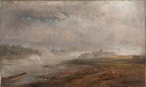 Die Elbe an einem nebligen Morgen von Johan Christian Dahl