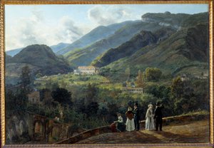 Das Casino Reale de Quisiana in Castellammare mit dem Hof von Dänemark von Johan Christian Dahl