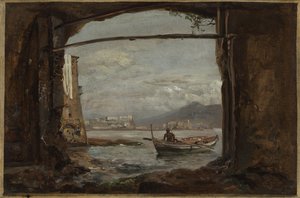 Blick aus einer Grotte bei Posillipo von Johan Christian Dahl