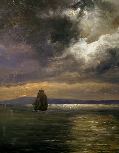 Ansicht von Christianiafiorden, von Johan Christian Clausen Dahl (1788-1857), Detail, Norwegen von Johan Christian Dahl