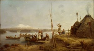 Hochzeitsheimkehr am See Hornavan