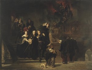 Das Feuer im Königlichen Palast, Stockholm, 7. Mai 1697 von Johan Fredrik Hockert
